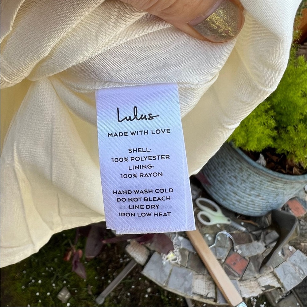 Lulu's Cream Midi Dress with Bow Detail - Picture 9 of 11